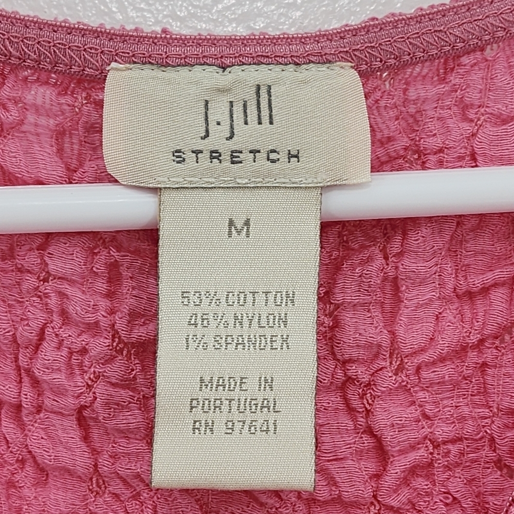 J. Jill Vintage Women's Cotton Stretch Crinkle Long Sleeves Top - M - Picture 3 of 7